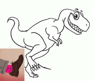 Kicking dinosaur